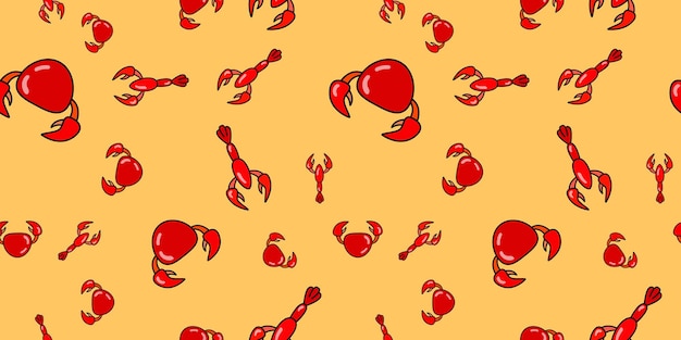 Crab and cancer seamless pattern