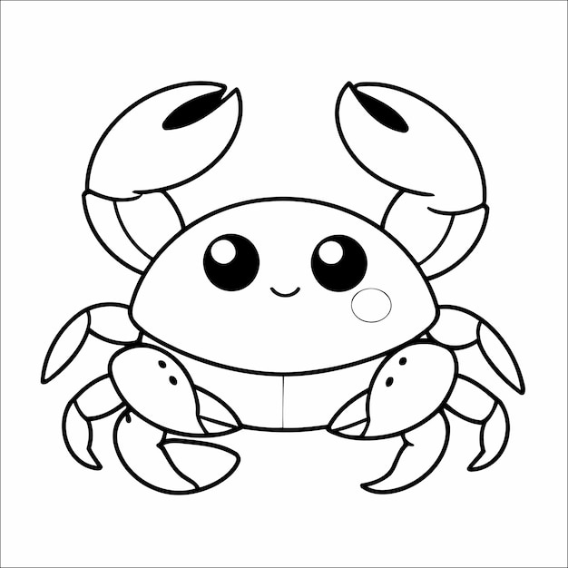 Vector crab coloring page drawing for kids