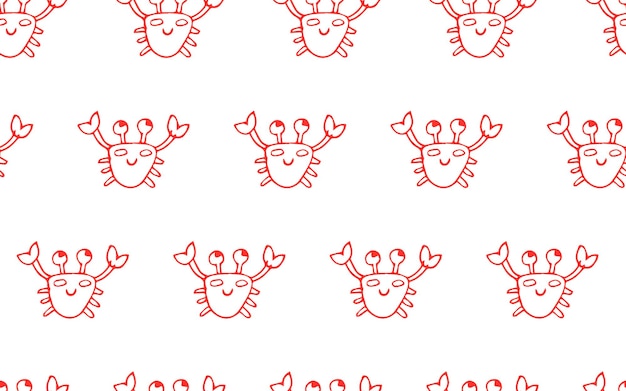 crab doodle a handdrawn crab the texture the pattern seamless pattern a pattern for textiles