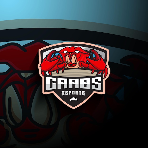 Logo mascotte di granchio esport