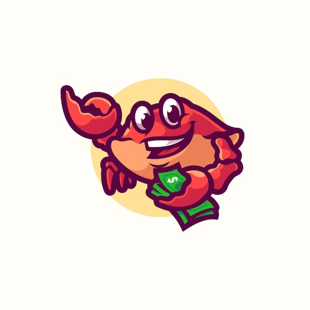 Crab financial mascot logo design