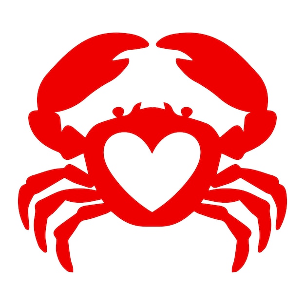 Crab heart idea vector logotype