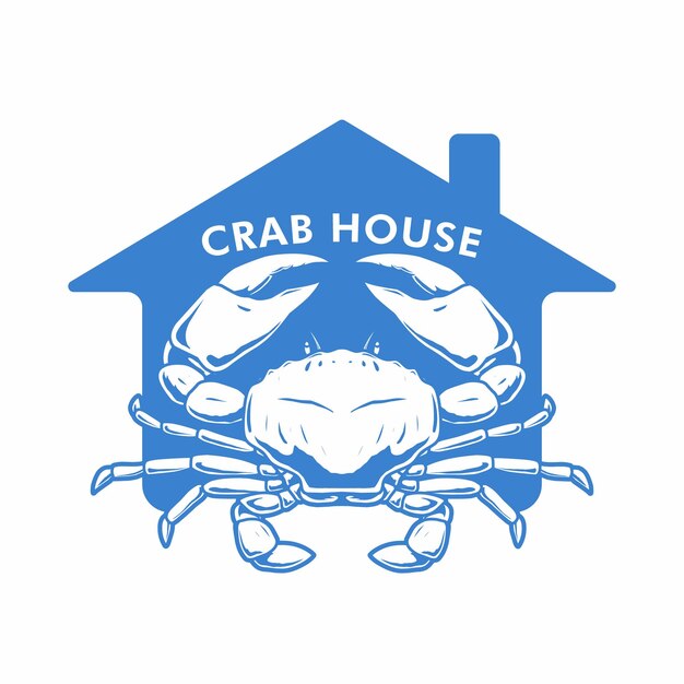 Vector crab house logo template design