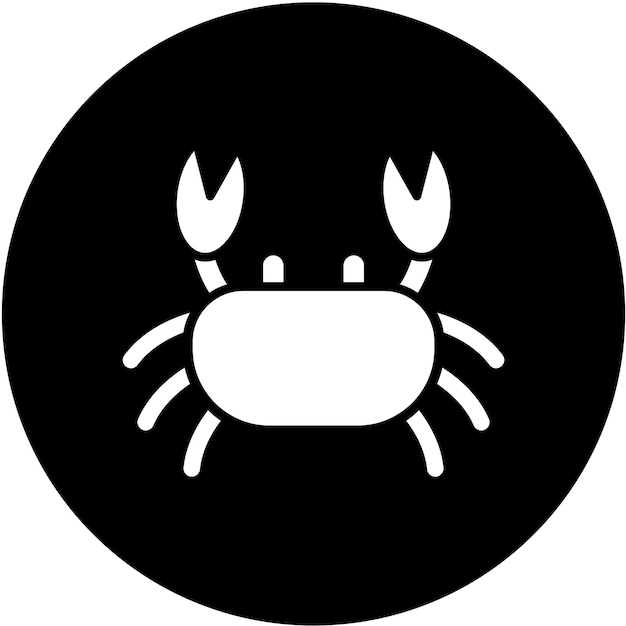 Vettore crab icon style