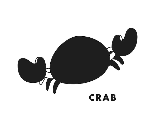 Crab isolated vector Silhouettes