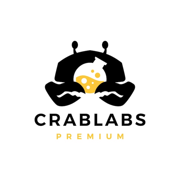 Crab labs laboratorium logo vector pictogram illustratie