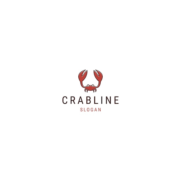 Crab line logo icon template