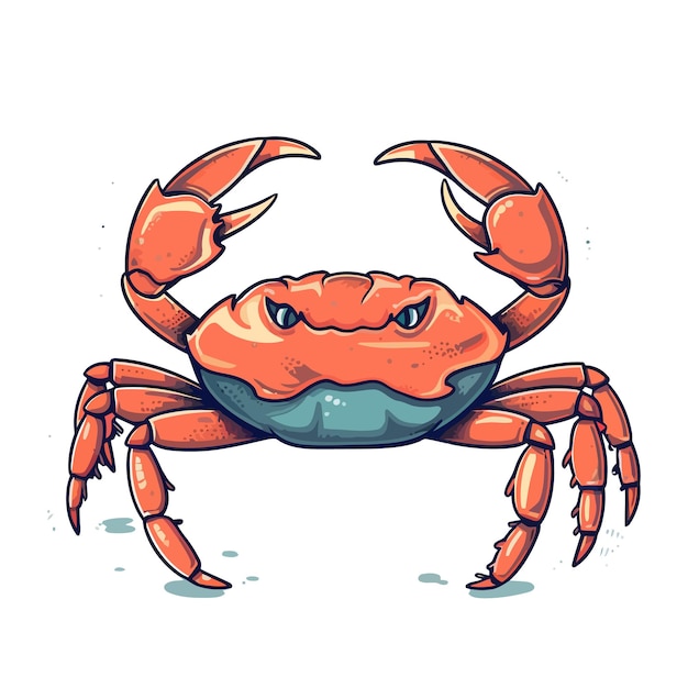 Crab logo design Abstract drawing crab Cute crab isolated Vector illustration