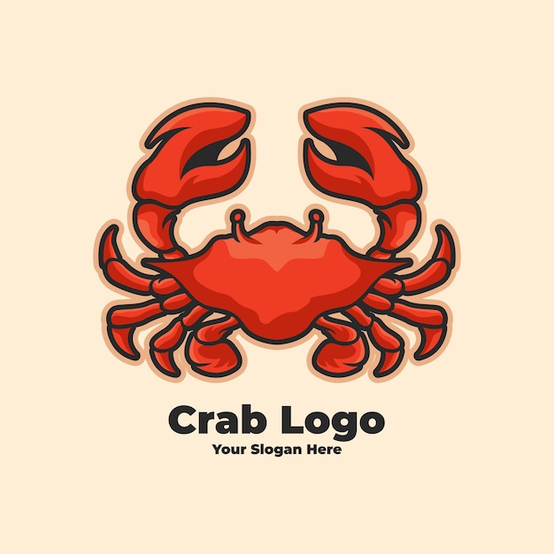 Vettore illustrazione del design del logo del granchio