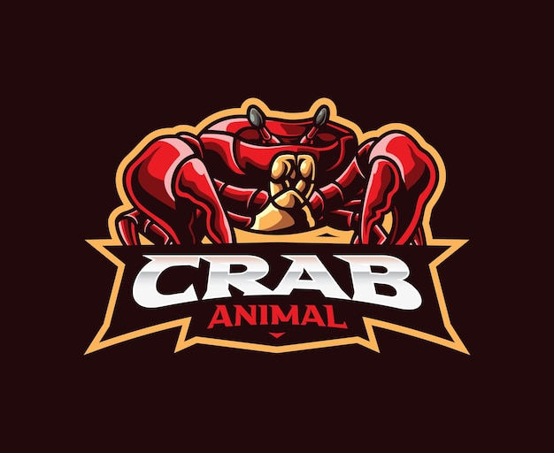 Crab mascot logo design template