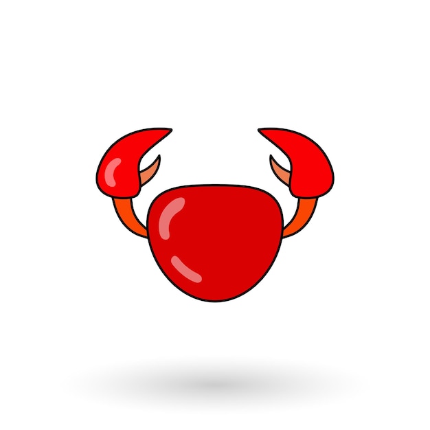 Crab neon icon Glowing Vector illustration icon for mobile web and menu design Seafood concept