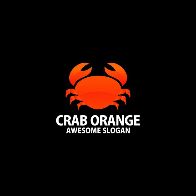 Crab orange logo design gradient color