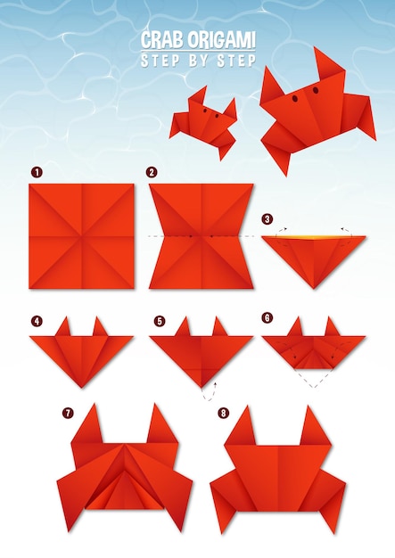 Crab Origami Instruction Step by Step