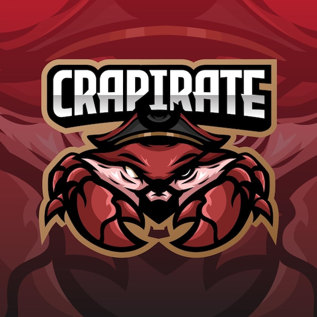 Crab pirate esport logo design