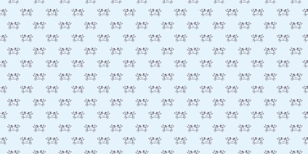 Crab seamless repeat pattern vector background