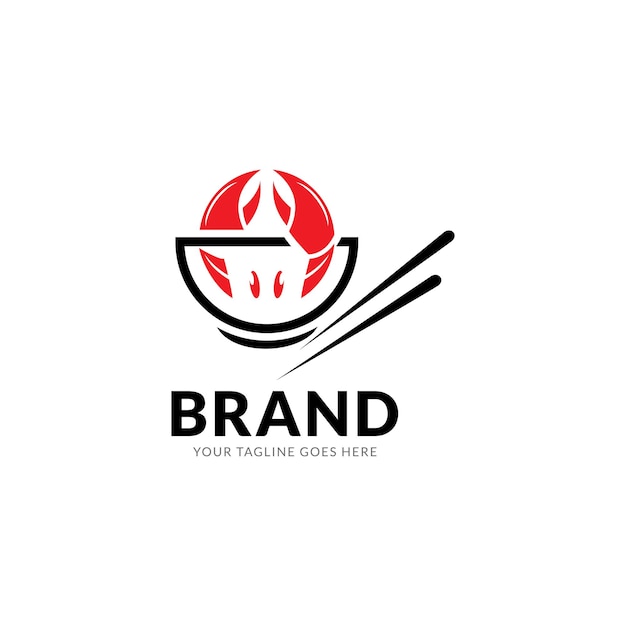 Vector crab shaped cooking illustration for seafood logo design.