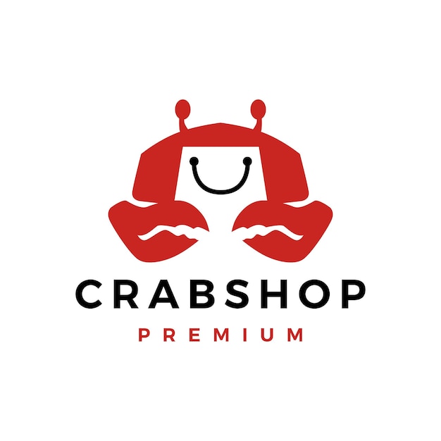 Crab shop logo vector pictogram illustratie