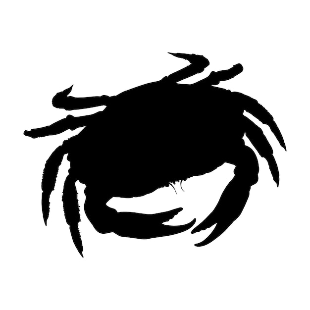 crab silhouette vector black color on white background