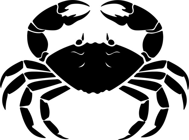 Crab Silhouette Vector Illustratie Witte achtergrond
