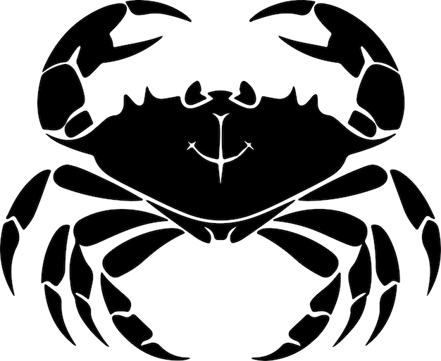 Crab Silhouette Vector Illustratie Witte achtergrond