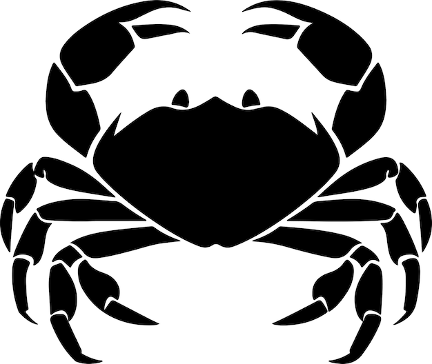 Crab Silhouette Vector Illustration White Background