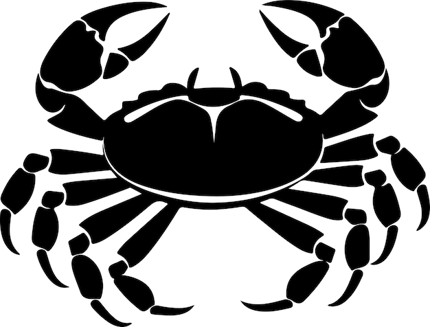 Crab Silhouette Vector Illustration White Background