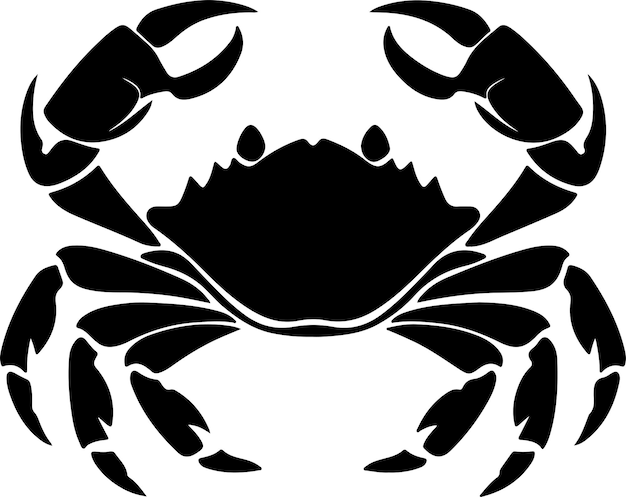 Crab Silhouette Vector Illustration White Background