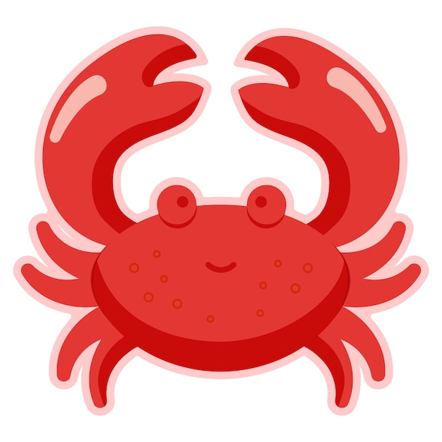 Vector crab toy icon aquatic animal seafood and marine cuisine isolated vector illustration