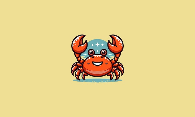 crab vector illustration flat design logo