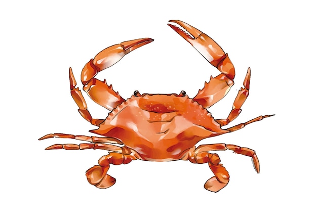 Vector crab watercolor