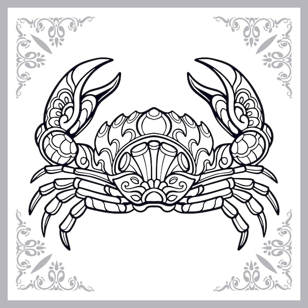 Crab zentangle arts isolated on white background