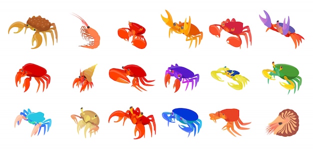 Crabs icon set