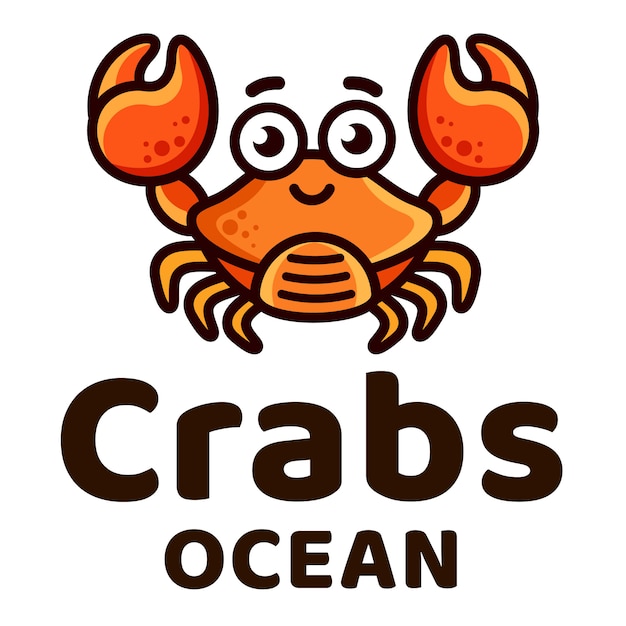 Crabs ocean kids schattig logo