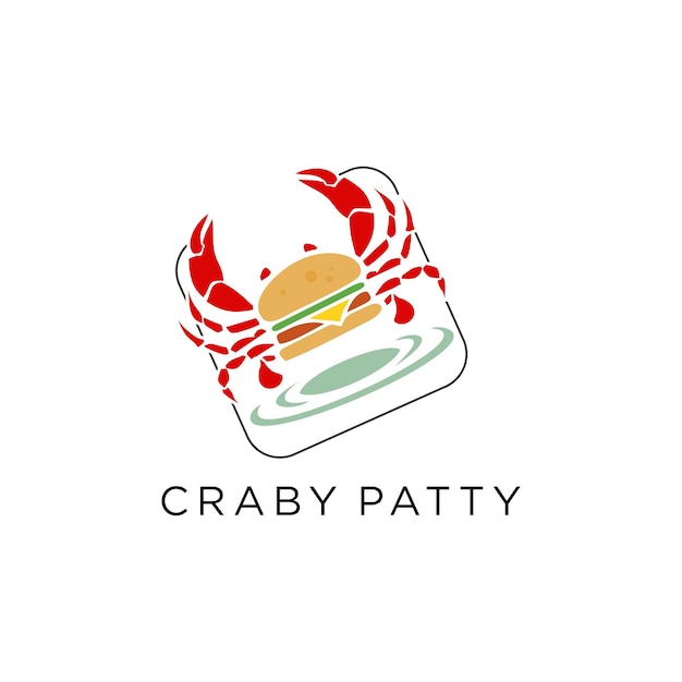 Vector craby patty of seafood restaurant