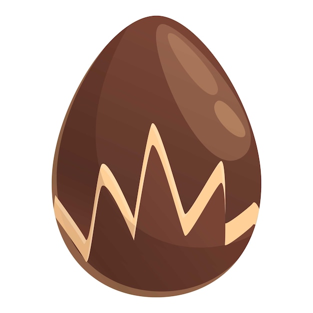 Vettore crack uovo di cioccolato icona vettore cartone animato caramella di pasqua latte scuro