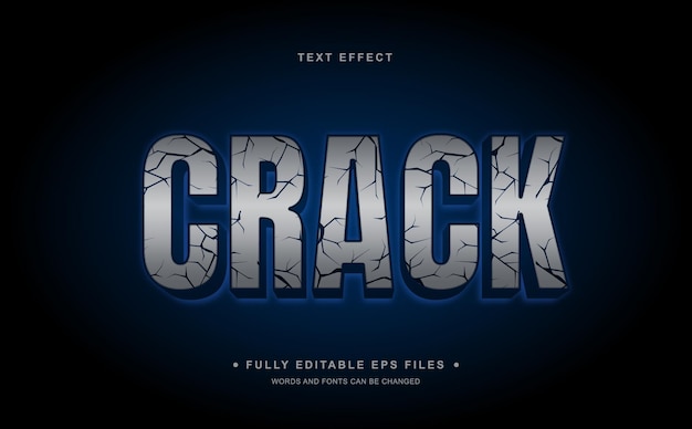 Vector crack editable text effect