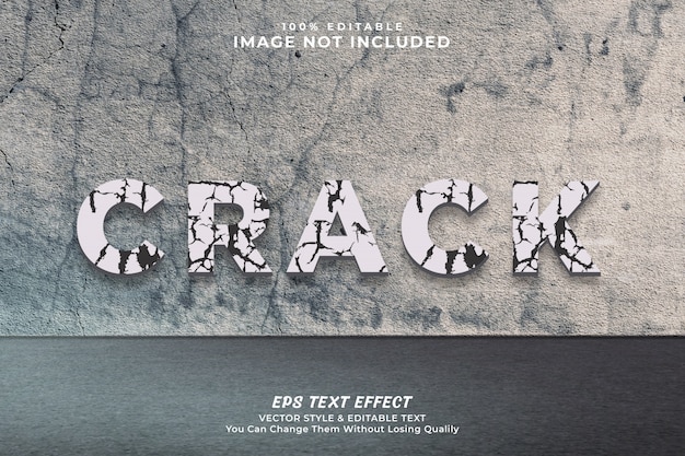 Vector crack text effect