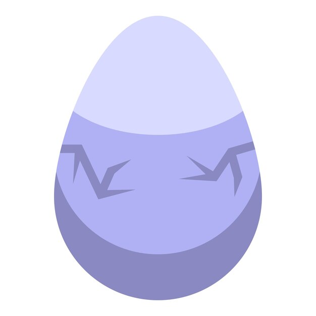 Vector cracked chicken egg icon isometric vector easter bird baby farm