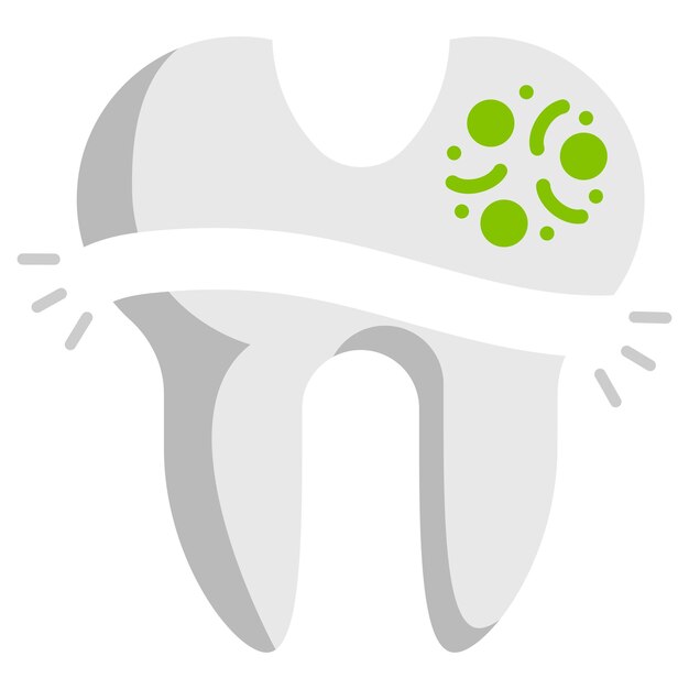 cracked dental crown concept Fractured Tooth vector icon design Dentistry symbol Health Care sign