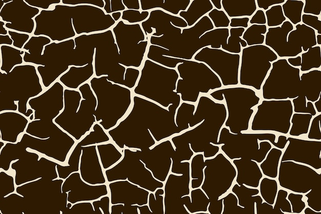 Vector cracked dry soil dark brown seamless pattern