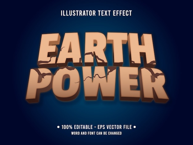 Vector cracked earth editable text effect