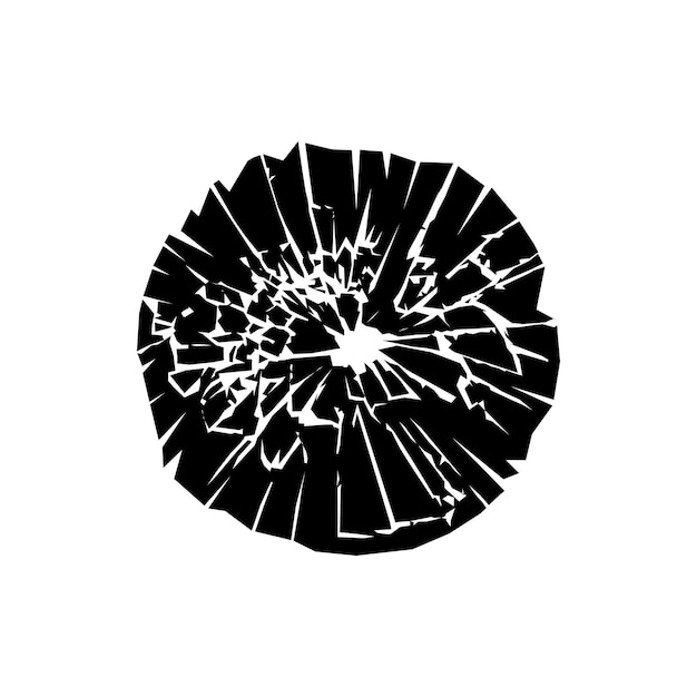 Cracked glass vector on white background Broken glass illustration