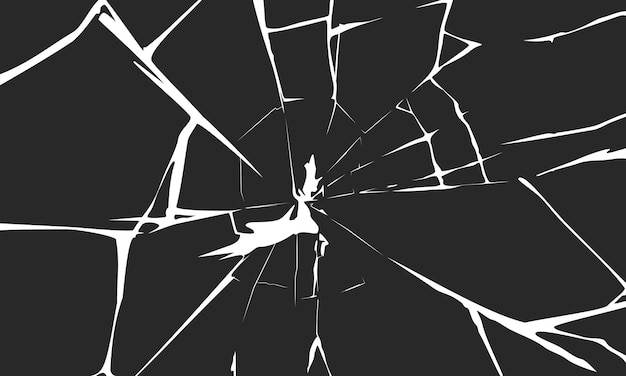 cracked glass with black background