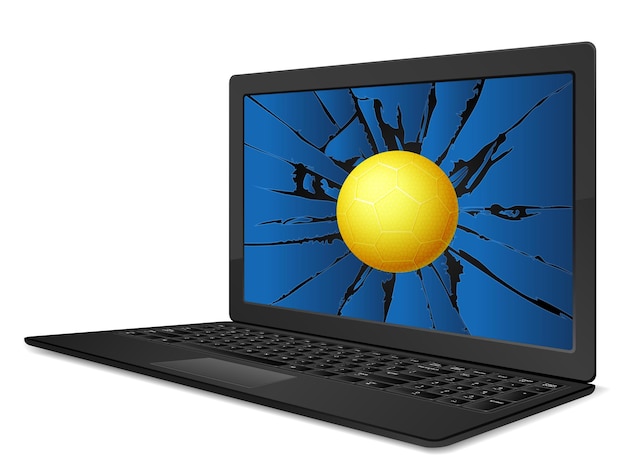 Cracked laptop handball