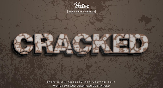 Cracked material text effect 3d style