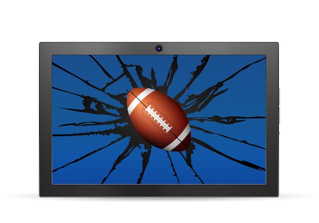 Cracked tablet american football