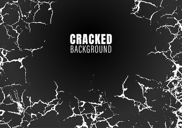 Cracked texture effect background on black