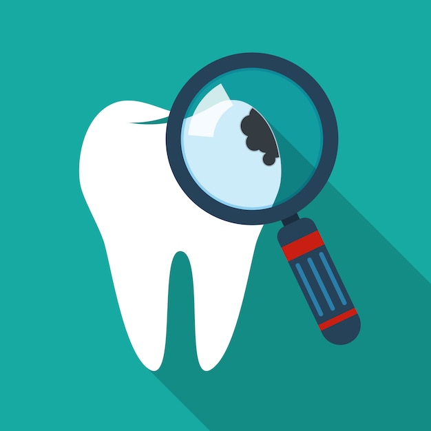 Cracked tooth icon.  Illustration.