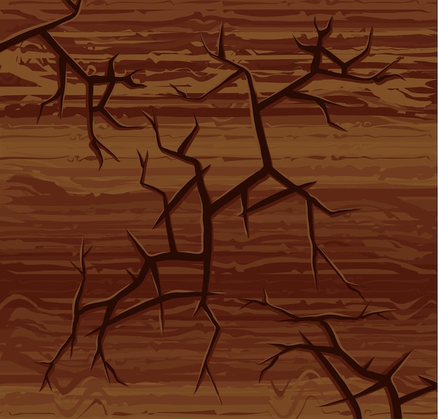 Vector cracked wooden wall