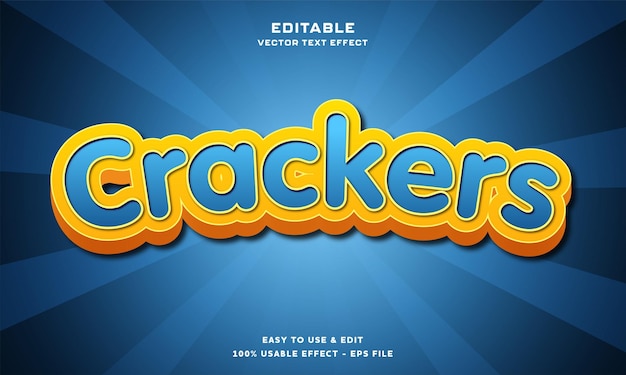 Vector crackers editable text effect with modern and simple style